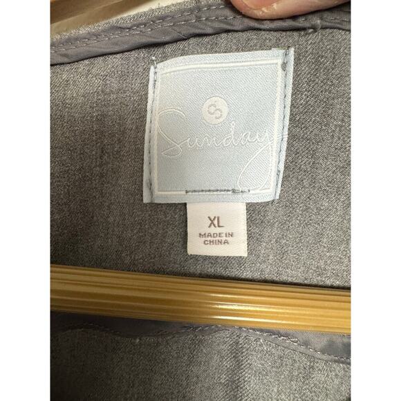 Sunday women's grey full zip hooded lightweight jacket Size XL Drawstring Waist - Picture 8 of 12